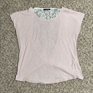 Papermoon Pink Striped Lace Top